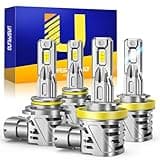 Ursprung H11 9005 LED Bulbs Combo, [ 2025 Latest & Upgraded ] 900% 60000LM H11 9005 Fog Bulbs, Real Plug and Play, 99% CANBUS Ready, Longer Lifespan H9 HB3 Fog Lights, Pack of 4
