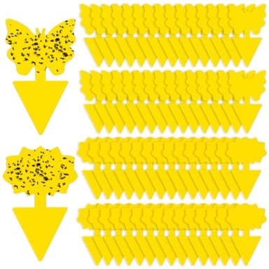 Fruit Fly Traps, 60 Pack Yellow Sticky Traps, Fungus Gnat Traps, Plant Fly Stickers for Indoor and Outdoor Use Protect The Plant