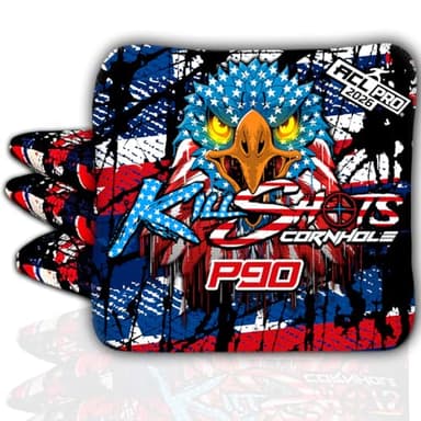 Killshots Cornhole | P90 Series | Limited Edition | ACL Pro Certified Cornhole Bags | Premium Quality | Dual-Speed | Durable & Weather Resistant | Set of 4 Bags (Freedom)