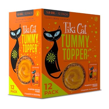 Tiki Cat Solutions Topper Multipack, Tummy Topper, Pumpkin Recipe in Broth, 1.5 oz. Pouch (12 Count)
