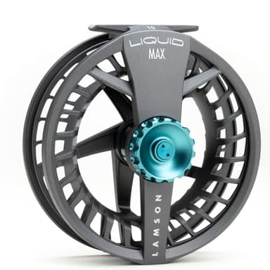 LAMSON | Liquid Max 8wt Fly Fishing Reel | Saltwater | Super Large Arbor, Pressure cast Aluminum, Waterproof Big Game Drag | Tidal | 7wt 8wt Size