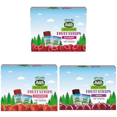 Bundle of Black Forest Stretch Island Fruit Strips - Raspberry, Strawberry, & Grape Flavors (90 Count)