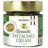 Pistachio Cream, Premium 45%, Smooth Sicilian Pistachio Spread, 7 oz (200g), Contains 45% Pistachio nuts, Sweet Pistachio Butter, Product of Italy, L’Oro Del Sud