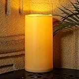 Homemory 6" x 12" Extra Large Outdoor Waterproof Candle with Auto 6-Hour Timer, Ivory Plastic Made, Long Last for Half A Year
