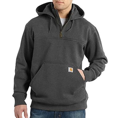 Carhartt mens Rain Defender Paxton Heavyweight Hooded Sweatshirt Shirt, Carbon Heather, Medium US
