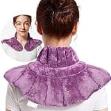 RelaxCoo Microwavable Heating Pad for Neck Shoulders and Back, Microwave Heated Neck Wrap with Moist Heat, Weighted Neck Warmer, Purple, Lavender Scented