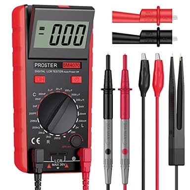 Proster LCR Meter - Capacitance Inductance Resistance Tester Multimeter Self-Discharge with Overrange Display