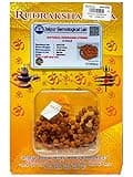 SHIVOHAM 5 Mukhi Rudraksha Mala, 108+1 Beads, 34 Inches, Brown, Small, Round, 4-5mm, 100% Natural Rudraksha, Pack of 1