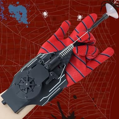 Lumhew Spider Web Shooters, Web Launcher with Gloves, Realistic Web-Slinging Action Safe and Fun Superhero Toy for Men and Kids - Black