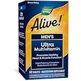 Nature's Way Alive! Men's Daily Ultra Multivitamin, High Potency Formula, Promotes Healthy Heart & Muscle Function*, with Methylated B12, Gluten Free, 60 Tablets (Packaging May Vary)