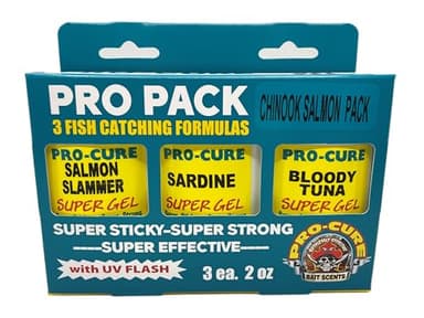 Pro Pack Salmon These 3 Hand Selected Bait scents Will Help You Catch More Salmon in All Conditions.