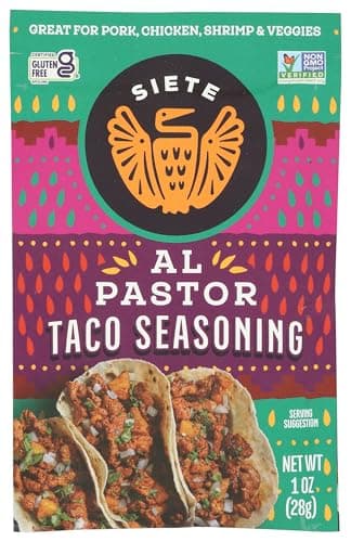 Siete Al Pastor Taco Seasoning Mix | Seasoning for Pork, Chicken, Shrimp, and Veggies | Gluten Free | Vegan | Non GMO | Whole30 Approved | 1 Packets (7 Servings)