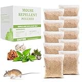 Mouse Repellent Pouches, 10 Pack Peppermint Oil Mice Deterrent for Indoor Outdoor, Natural Repellent Keep Rodent Squirrel Spider Pests Repel Rats, Safe for Pets & Family