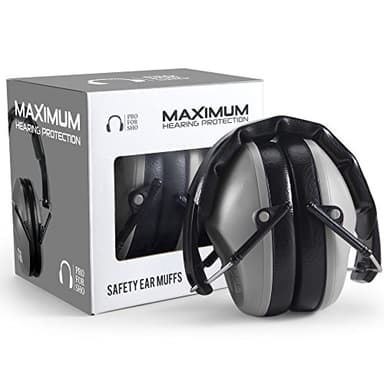 Pro For Sho 34dB NRR Hearing Protection Ear Muffs – Highest NRR Compact Design Ear Protection for Loud Events & Sensory Use (Grey)
