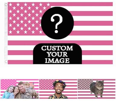 Custom Flag 3X5 Ft Custom Pink American Flag Add Your Own Text/Logo/Photo Double Sided Funny Customized Flag For Bedroom Decoration Garden Yard Outdoors (Pink)