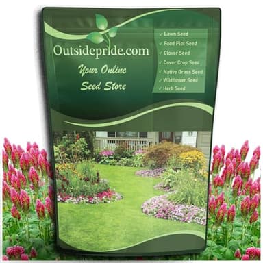 Outsidepride Crimson Clover Seeds - 5 lbs. Annual, Nitrocoated, & Inoculated Ground Cover Seeds, Ideal for Lawn, Cover Crop, Pasture, Hay, Green Manure & Wildlife Forage