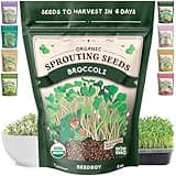 Seedboy Organic Broccoli Seeds for Sprouting - Non-GMO, USA Grown Microgreens Sprouting Seeds Mix - Makes 8 Quarts of Sprouts, 24 Servings (8 oz) (Broccoli)