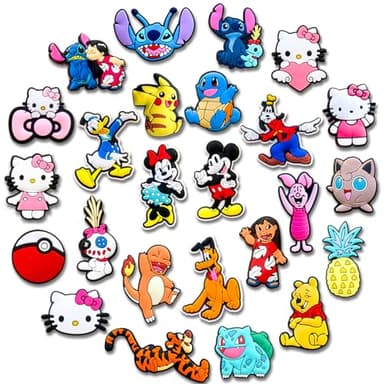 25,40Pcs Shoe Charms for Croc Clogs Sandals Decoration, Shoe Accessories Charms for Adults Party Favors (25Pcs)