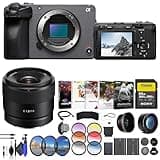 Sony FX30 Digital Cinema Camera ILME-FX30B, E 11mm Lens, 64GB SF-G Tough Card, Filter Kit, Wide Angle Lens, Telephoto Lens, Color Filter Kit, Lens Hood, Bag, and More