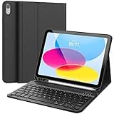 CHESONA Keyboard Case for iPad (A16) 11th/10th Generation (2025/2022), Detachable Wireless Keyboard, Stand Folio Keyboard Cover with Pencil Holder, Thin & Light (Black)