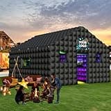 WUHUWOO Inflatable Nightclub 20x16.5x12 Ft, Large Black Inflatable Party Club Tent for Adults Birthday Backyard Wedding Rental, 2 Doors and Logo Area