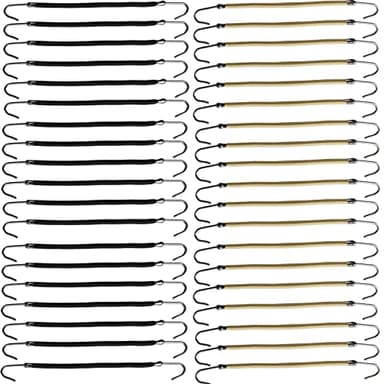 NSBELL 40PCS Ponytails Hooks Elastic Band Hair Clips Rubber Bands Holder Hair Styling for Women Girls (Black and Apricot)