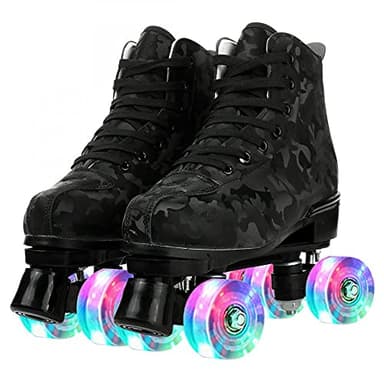 Risup High-Top Skates for Men, Women, Girls - Classic Double-Row Four Wheel Roller Skates