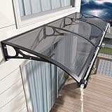 HIAPES Awning for Door Entrance, Awnings for Doors, Polycarbonate Cover Outdoor Front Door Patio UV/Rain/Snow Protection, Door Awnings Exterior for Porch/Patio/Deck