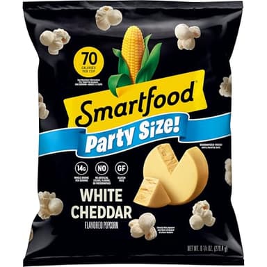 Smartfood Popcorn, White Cheddar, Gluten Free, 9.75oz Party Size Bag