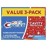 Crest Kid's Cavity Protection Toothpaste, Crest Kids Toothpaste, For Children And Toddlers 2+, Sparkle Fun, 4.6 Oz (Pack of 3), Toothpaste For Kids, Packaging may vary