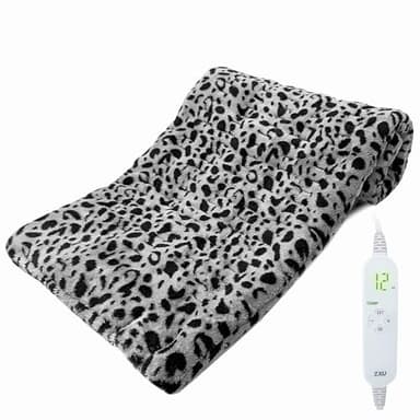 Heating Pad for Back Pain and Cramps Relief, Ultra Soft Microplush Heating Pad with 12 Heat Setting, Moist Heat Function and 1-24H Auto Shut Off, Stay on Function,12” x 24” Hot Heated Pad (Grey)