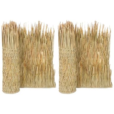 Forever Bamboo Eco-Friendly Mexican Thatch Roll Pack of 2, Hand-Woven Palm Leaf Roll for DIY Projects, Duck Hunting Camo Mesh, Palapa Thatch Roofing for Tiki Bar, Patio Umbrella, 35 Inch × 8 Feet