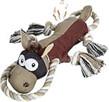 IOKHEIRA Dog Toys for Aggressive Chewers,Tough Indestructible Dog Toys,Squeaky Dog Toys for Large Dogs,Durable Dog Chew Toys-Donkey, Auburn-Chocolate