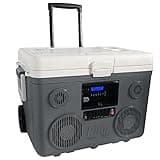 KoolMAX Cooler with Bluetooth Speaker System, 350W Boombox, 40 Qt Cooler, Rechargeable, USB 12V Car Cigarette Lighter Power Station, Guitar Amplifier, Radio, PA Machine, Karaoke, Grey