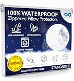 Everlasting Comfort Waterproof Pillow Protector Standard (Pack of 2) - Zippered, Hypoallergenic, Dust Mite & Bed Bug Proof, Allergy Pillow Covers