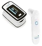 Innovo Medical Deluxe Fingertip Pulse Oximeter and Touchless Digital Forehead Thermometer Bundle