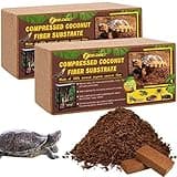 ZeeDix 2Pcs Compressed Coconut Fiber Substrate, 100% Organic Coco Coir Fiber Brick Substrate Fluffy Bearded Dragon Tortoise Snake Terrarium Substrate Loose Natural Husk Terrarium Bedding for Reptiles
