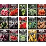 Survival Garden Seeds Vegetable Garden Collection Seed Vault - Non-GMO Heirloom Family Garden Seeds for Planting - 15 Non-Hybrid Varieties of Vegetables