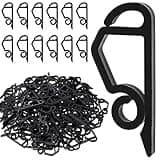 TNBUENO 120 Pcs Christmas Light Clips Outside Gutter Hooks - Plastic Holiday Gutter Light Weatherproof Hooks for Halloween Christmas Roof Tree Hanging Outdoor Decoration String Lights (Black)