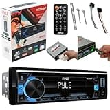 Pyle MP3 Stereo Receiver Power Amplifier, AM/FM/MP3/AUX Stereo Receiver, USB Flash Readers, Single DIN, 30 Preset Memory Stations, LCD Display with Remote Control, RGB Button