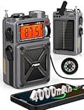 Digital Shortwave Radio with Bluetooth 5.4,AM/FM/SW with NOAA Weather Alert, 4000mAh Emergency Radio Hand Crank Solar,5W Speaker/SOS/Flashlight/Support SD Card USB MP3 Player for Emergency