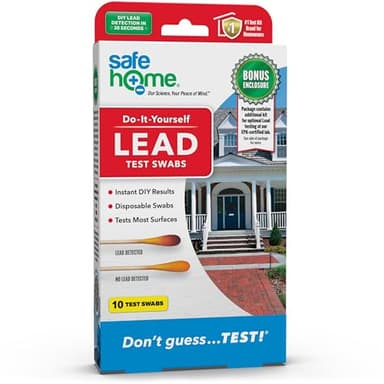 Safe Home® Lead in Solids Combo Test Kit – 10 DIY Swabs + Optional Testing at our EPA Certified Lab – Made in the USA for Homeowners & Contractors – (1 Pack)