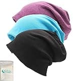 Gellwhu Unisex Cotton Beanies Soft Sleep Cap for Hairloss Cancer Chemo 3 - Pack (Pack A)