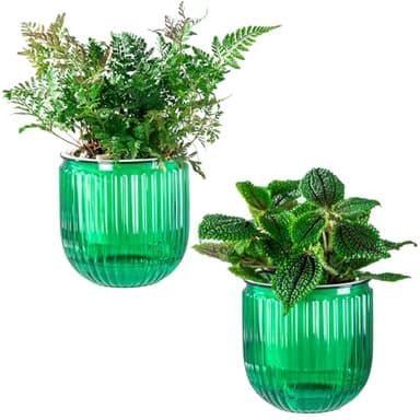 Melphoe Self Watering Pots for Indoor Plants Planter, 4.3 Inch 2 Pack Planters Self Watering Plant Pots for Flower, Houseplants, Succulent, African Violets and Cactus with Drainage