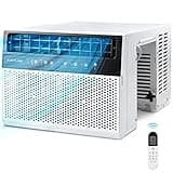 R.W.FLAME U-Shaped Air Window Conditioner 12000 BTU, Full Window View, Ultra Quiet AC Unit, Cools up to 550 Sq. Ft. Living Room/Bedroom/Home, Remote Control, Energy Efficient, Washable Filter, White