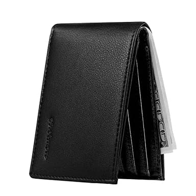 Chelmon Slim Wallet for Men ID Window with RFID Blocking Front Pocket Minimalist Bifold Bussiness Card Holder Gift for Men