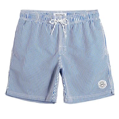 maamgic Mens Swim Trunks Quick Dry Swim Shorts with Mesh Lining Funny Swimwear Bathing Suits 7inch Blue Striped Large