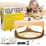 Flea Traps for Inside Your Home,Sticky Flea Trap,Flea Treatment with Light Refills and Sticky Pads,Electronic Flea Light Trap for Indoor,Flea Bombs for Home,Flea Killer for Home(Beige, 1 Pack)