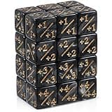Gadpiparty 24 Pcs Counters Token Dice Acrylic D6 Loyalty Dice Compatible with MTG, CCG, Card Gaming Accessory for Kids Learning Toys Black