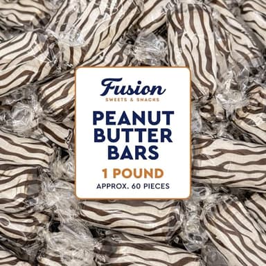 Peanut Butter Bars Candy - 1 Pound (Approx 60 Pieces), Peanut Butter Candy Bars In Bulk Bag, Individually Wrapped Old Fashioned Treats